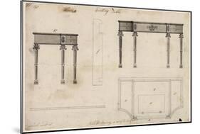 Design for a Writing Table (Pen and Ink with Grey Wash over Graphite on Wove Paper)-Thomas Chippendale-Mounted Giclee Print