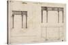 Design for a Writing Table (Pen and Ink with Grey Wash over Graphite on Wove Paper)-Thomas Chippendale-Stretched Canvas