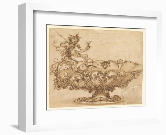 Design for an Elaborate Urn with Putto and Vines-Francesco De Rossi Salviati Cecchino-Framed Giclee Print