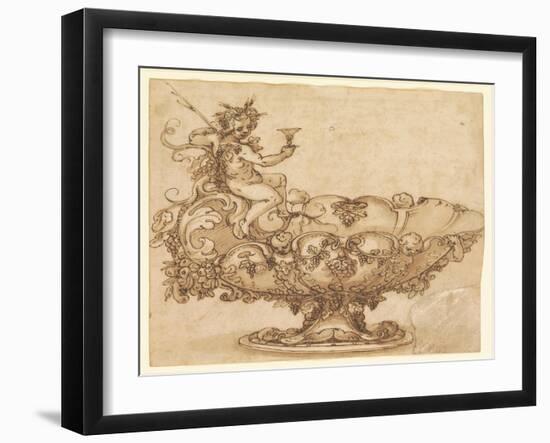 Design for an Elaborate Urn with Putto and Vines-Francesco De Rossi Salviati Cecchino-Framed Giclee Print