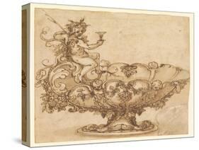 Design for an Elaborate Urn with Putto and Vines-Francesco De Rossi Salviati Cecchino-Stretched Canvas