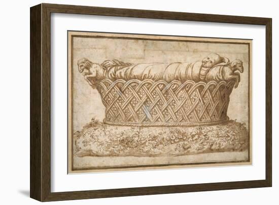 Design for an Infant's Tomb-Giulio Romano-Framed Giclee Print