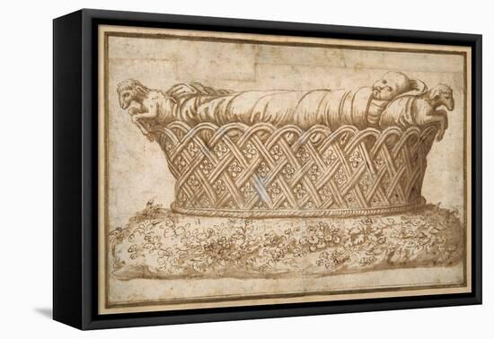 Design for an Infant's Tomb-Giulio Romano-Framed Stretched Canvas