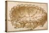 Design for an Oval Fruit Bowl, with Vine Tendrils, Leaves and Grapes-Giulio Romano-Stretched Canvas