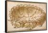 Design for an Oval Fruit Bowl, with Vine Tendrils, Leaves and Grapes-Giulio Romano-Framed Stretched Canvas