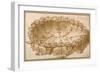 Design for an Oval Fruit Bowl, with Vine Tendrils, Leaves and Grapes-Giulio Romano-Framed Giclee Print