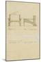 Design for Armchair in Oak, Shown in Front and Side Elevation, 1905-Charles Rennie Mackintosh-Mounted Giclee Print