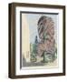 Design for Backcloth, the Truth about the Russian Dancers, 1920-22 (W/C over Graphite on Paper)-Paul Nash-Framed Giclee Print