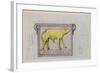 Design for Bas Relief of the 'Calf in the Cave of the Golden Calf' (W/C and Graphite on Paper)-Eric Gill-Framed Giclee Print