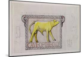 Design for Bas Relief of the 'Calf in the Cave of the Golden Calf' (W/C and Graphite on Paper)-Eric Gill-Mounted Giclee Print
