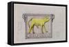 Design for Bas Relief of the 'Calf in the Cave of the Golden Calf' (W/C and Graphite on Paper)-Eric Gill-Framed Stretched Canvas