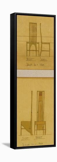 Design for Chairs Shown in Front and Side Elevation, 1903, for the Room de Luxe-Charles Rennie Mackintosh-Framed Stretched Canvas