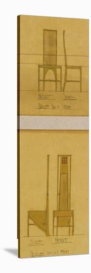 Design for Chairs Shown in Front and Side Elevation, 1903, for the Room de Luxe-Charles Rennie Mackintosh-Stretched Canvas