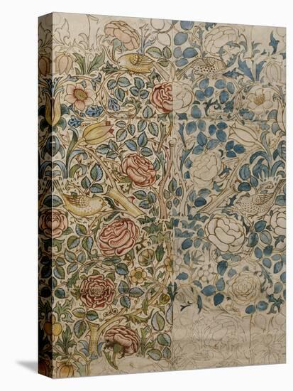 Design for Chintz: Rose-William Morris-Stretched Canvas