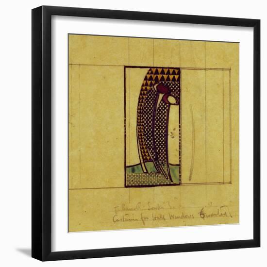 Design for Curtains for the Hall Windows, 1916-17 for W. J. Bassett-Lowke-Charles Rennie Mackintosh-Framed Giclee Print