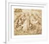 Design for Moxon's Tennyson - King Arthur and the Weeping Queens-Dante Gabriel Rossetti-Framed Premium Giclee Print