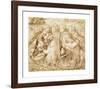 Design for Moxon's Tennyson - King Arthur and the Weeping Queens-Dante Gabriel Rossetti-Framed Premium Giclee Print