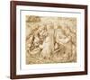 Design for Moxon's Tennyson - King Arthur and the Weeping Queens-Dante Gabriel Rossetti-Framed Premium Giclee Print