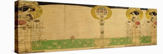 Design for Mural Decoration of the First Floor Room of Miss Cranston's Buchanan Street Tearooms-Charles Rennie Mackintosh-Stretched Canvas