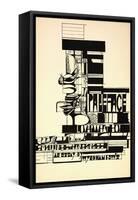 Design for Paleface-Wyndham Lewis-Framed Stretched Canvas