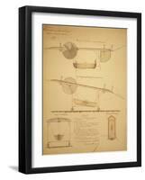 Design for Powering an Airship, c.1853-Vaussin-chardanne-Framed Art Print