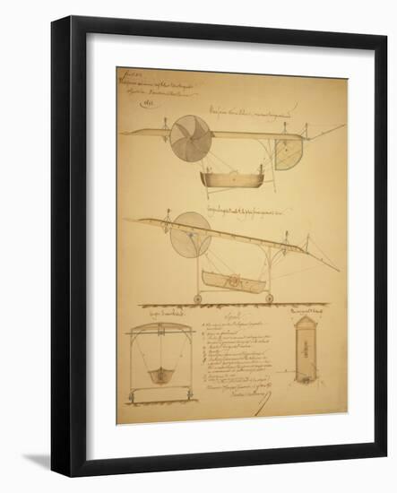 Design for Powering an Airship, c.1853-Vaussin-chardanne-Framed Art Print