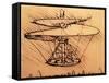 Design for Spiral Screw Enabling Vertical Flight-Leonardo da Vinci-Framed Stretched Canvas