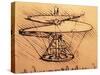 Design for Spiral Screw Enabling Vertical Flight-Leonardo da Vinci-Stretched Canvas