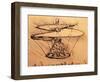 Design for Spiral Screw Enabling Vertical Flight-Leonardo da Vinci-Framed Premium Giclee Print