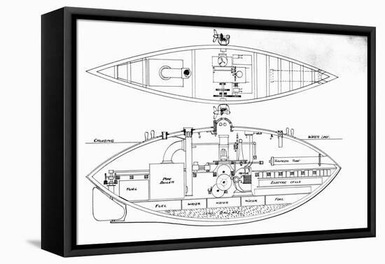 Design for the Baker Submarine-null-Framed Stretched Canvas