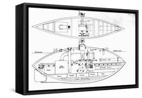 Design for the Baker Submarine-null-Framed Stretched Canvas