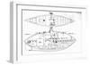 Design for the Baker Submarine-null-Framed Giclee Print