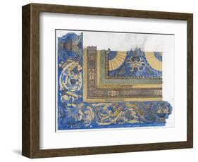 Design for the Central Ceiling of the Billiard Room at Wortley Hall (Pen, Ink and W/C on Paper)-Edward John Poynter-Framed Premium Giclee Print