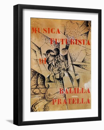 Design for the Cover of 'Musica Futurista' by Francesco Balilla Pratella (1880-1955), 1912-Umberto Boccioni-Framed Giclee Print