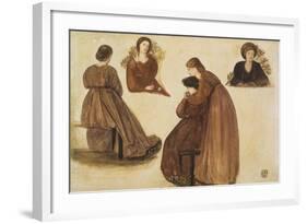 Design for the Decoration of the Red House, (Studies of Women) 1860-Edward Burne-Jones-Framed Giclee Print