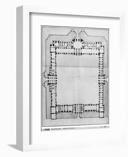 Design For the Eastern Buildings of the Louvre, from Recueil du Louvre-Louis Le Vau-Framed Giclee Print