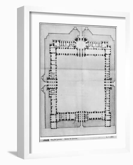 Design For the Eastern Buildings of the Louvre, from Recueil du Louvre-Louis Le Vau-Framed Giclee Print