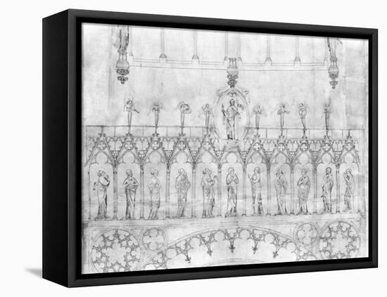 Design for the Gallery of Kings on the Facade of Strasbourg Cathedral, circa 1380-null-Framed Stretched Canvas