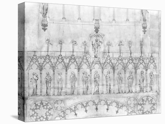 Design for the Gallery of Kings on the Facade of Strasbourg Cathedral, circa 1380-null-Stretched Canvas
