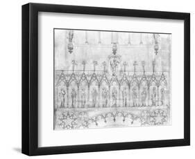 Design for the Gallery of Kings on the Facade of Strasbourg Cathedral, circa 1380-null-Framed Giclee Print