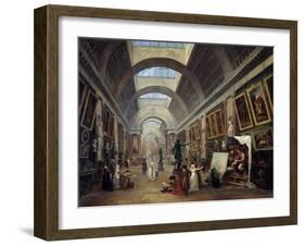 Design for the Grande Galerie in the Louvre by Hubert Robert-null-Framed Giclee Print