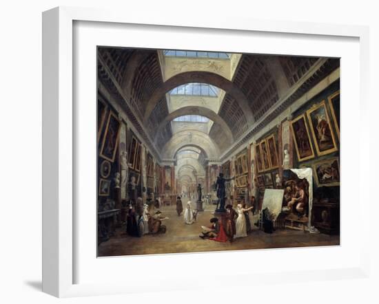 Design for the Grande Galerie in the Louvre by Hubert Robert-null-Framed Giclee Print