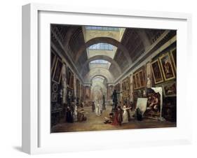 Design for the Grande Galerie in the Louvre by Hubert Robert-null-Framed Giclee Print