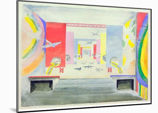 Design for the Interior of the Aviation Pavillion at the World Exhibition in Paris, 1937-Robert Delaunay-Mounted Giclee Print