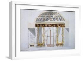 Design for the Jasper Cabinet in the Agate Pavilion at Tsarskoye Selo, 1780S-Charles Cameron-Framed Giclee Print