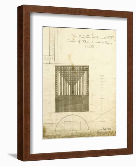 Design for the Order Desk Chair, Shown in Elevation and Plan, 1904-Charles Rennie Mackintosh-Framed Giclee Print