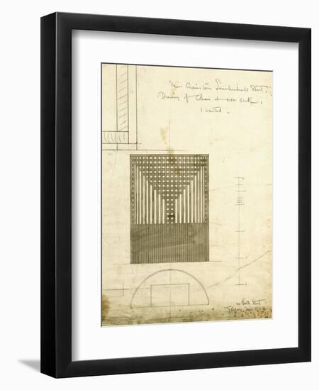 Design for the Order Desk Chair, Shown in Elevation and Plan, 1904-Charles Rennie Mackintosh-Framed Giclee Print