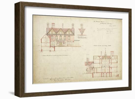 Design for the Red House, Bexley Heath-Philip Webb-Framed Giclee Print