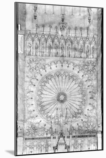 Design for the Rose Window and Gallery of Kings on the Facade of Strasbourg Cathedral, circa 1380-null-Mounted Giclee Print