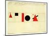 Design for the Speaker's Rostrum, 1919-Kasimir Malevich-Mounted Giclee Print